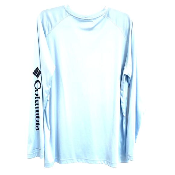 Columbia Womens (2X) Long Sleeve Omni-Shade UVF-50 Sun Prot. Raglan Top Sky Blue - Picture 4 of 9